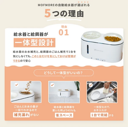 MORANA 2in1ウォーターディスペンサー - ゴハンもあげられる自動給水器 -